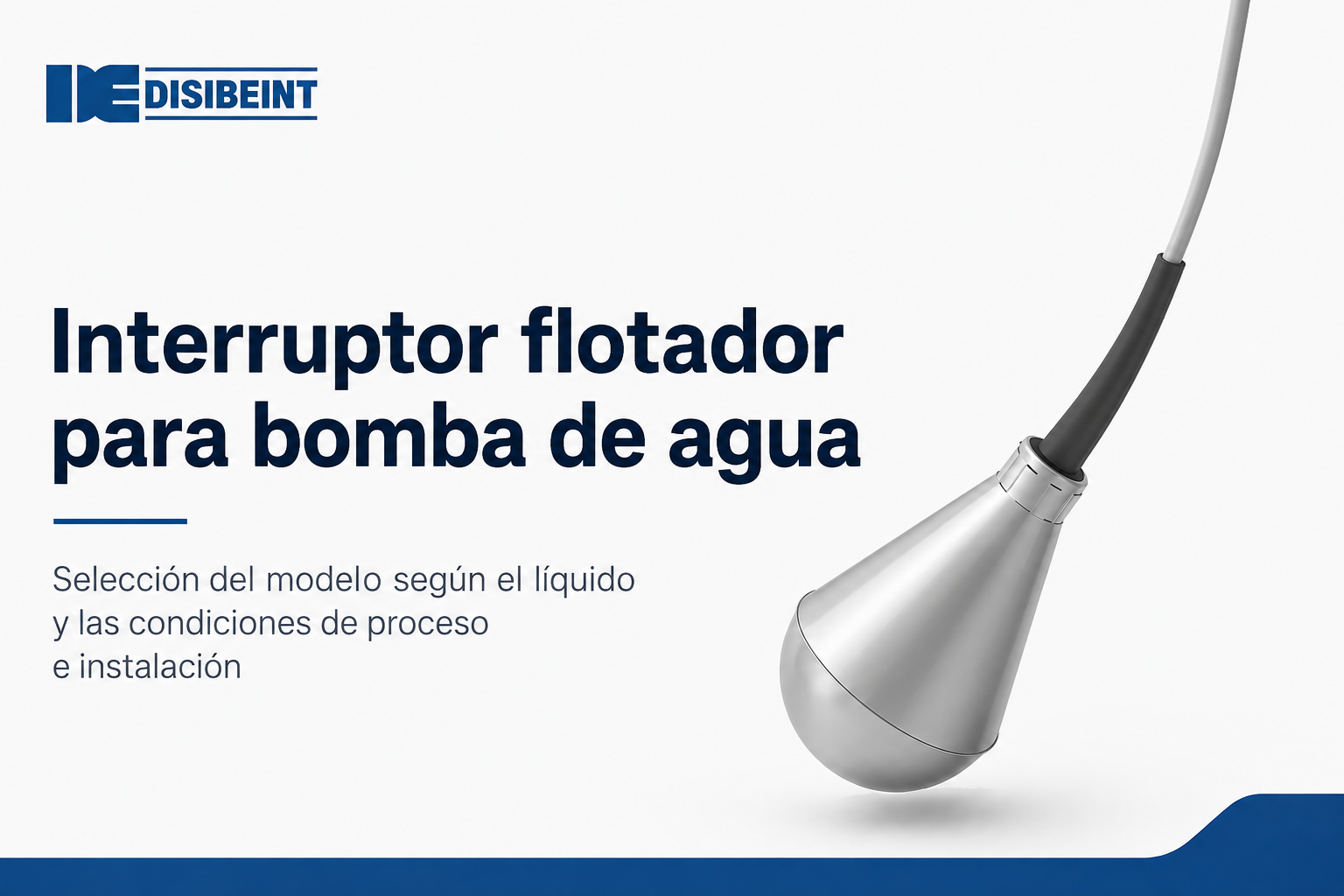 Interruptor de flotador INMR ECO Disibeint para bomba de agua y fosa séptica — fabricación propia Barcelona